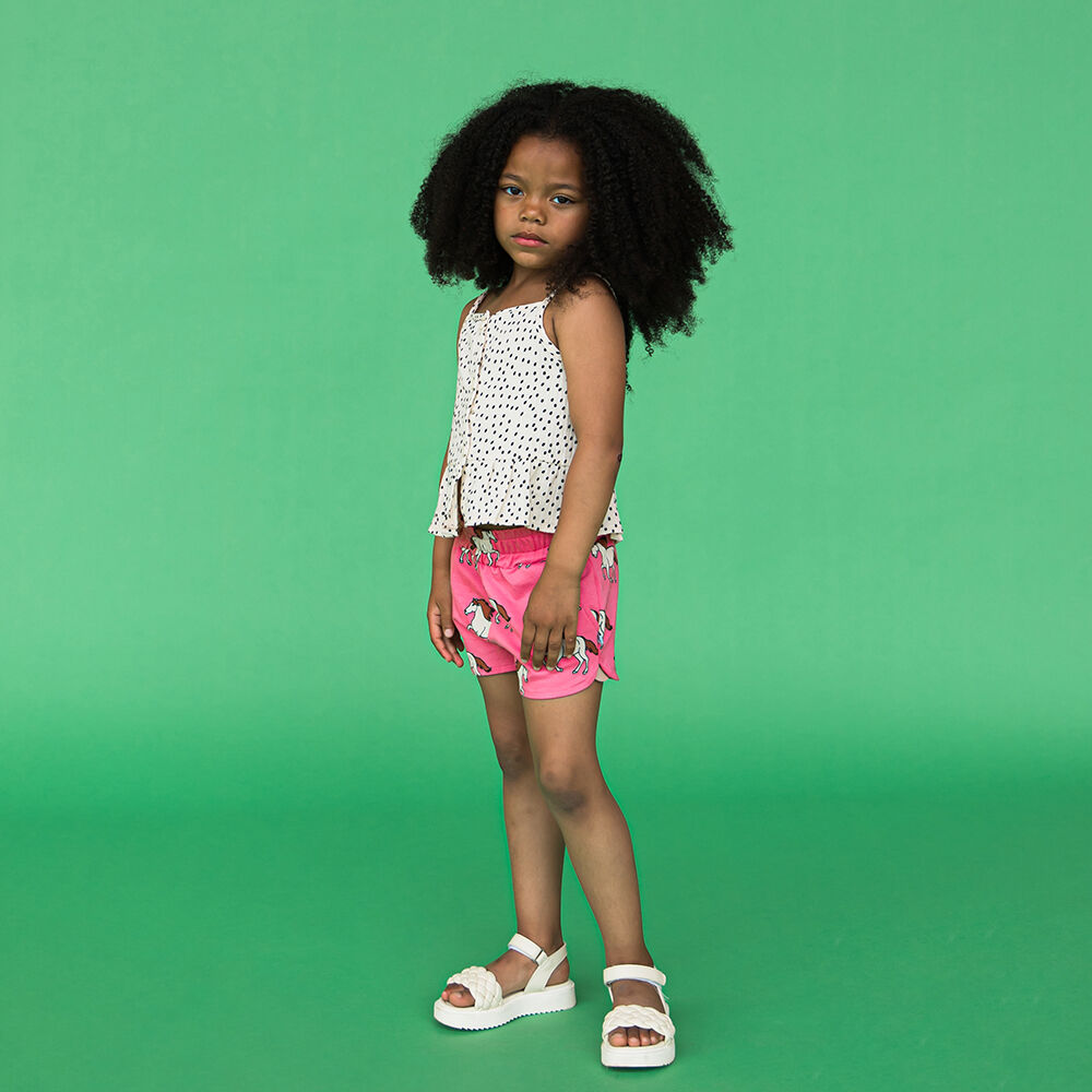 Roze CARLIJNQ Broeken/jumpsuits WILD HORSE - SPORTY GIRLS SHORTS - large