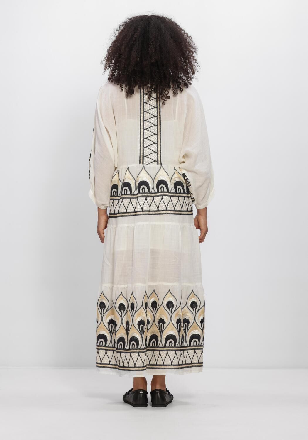 GREEK ARCHAIC KORI Robe maxi S26K-4033201 &Eacute;cru - large