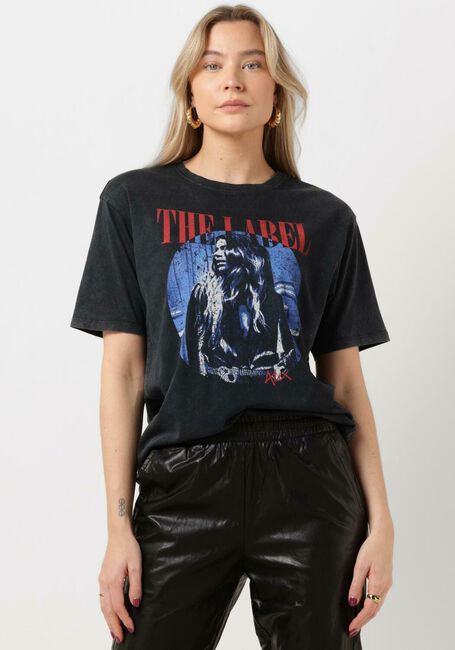 ALIX THE LABEL T-shirt LADIES KNITTED PHOTOPRINT T-SHIRT en noir - large