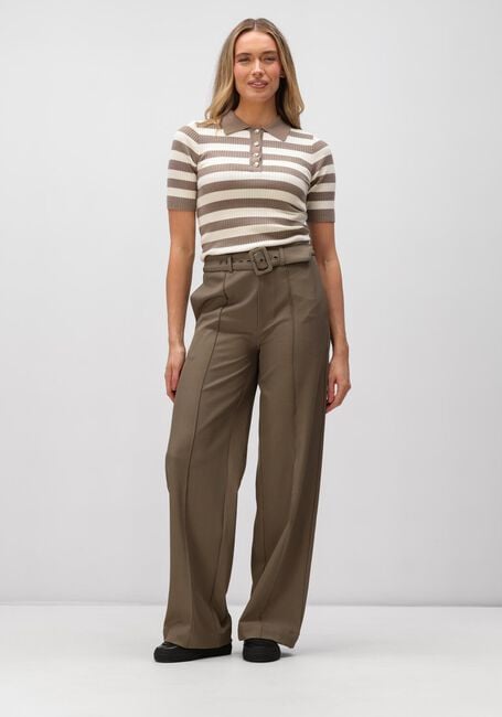 CO'COUTURE Pull BONNY STRIPE S/S POLO KNIT en marron - large