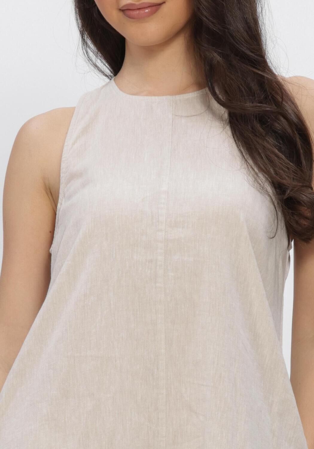 Beige SELECTED WOMEN Maxi jurk SLFLUISA RELAXED LINEN BLEND DRESS - large