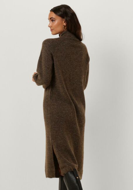 Bruine Y.A.S. Midi jurk YASBALIS LS FUNNEL KNIT DRESS - large