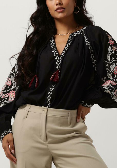 Zwarte SUMMUM  TOP SUSHI VOILE EMBROIDERY Zwarte SUMMUM  TOP SUSHI VOILE EMBROIDERY - large