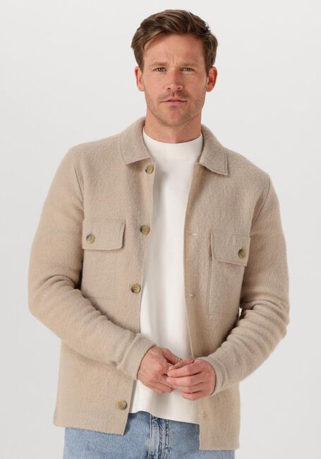 SELECTED MEN Surchemise SLHNEALY LS KNIT WORKWEAR CARDIGAN en beige - large