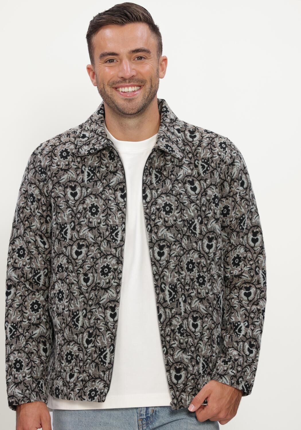 JC RAGS Surchemise OVERSHIRT BENJI JACQUARD Gris fonc&eacute; - large