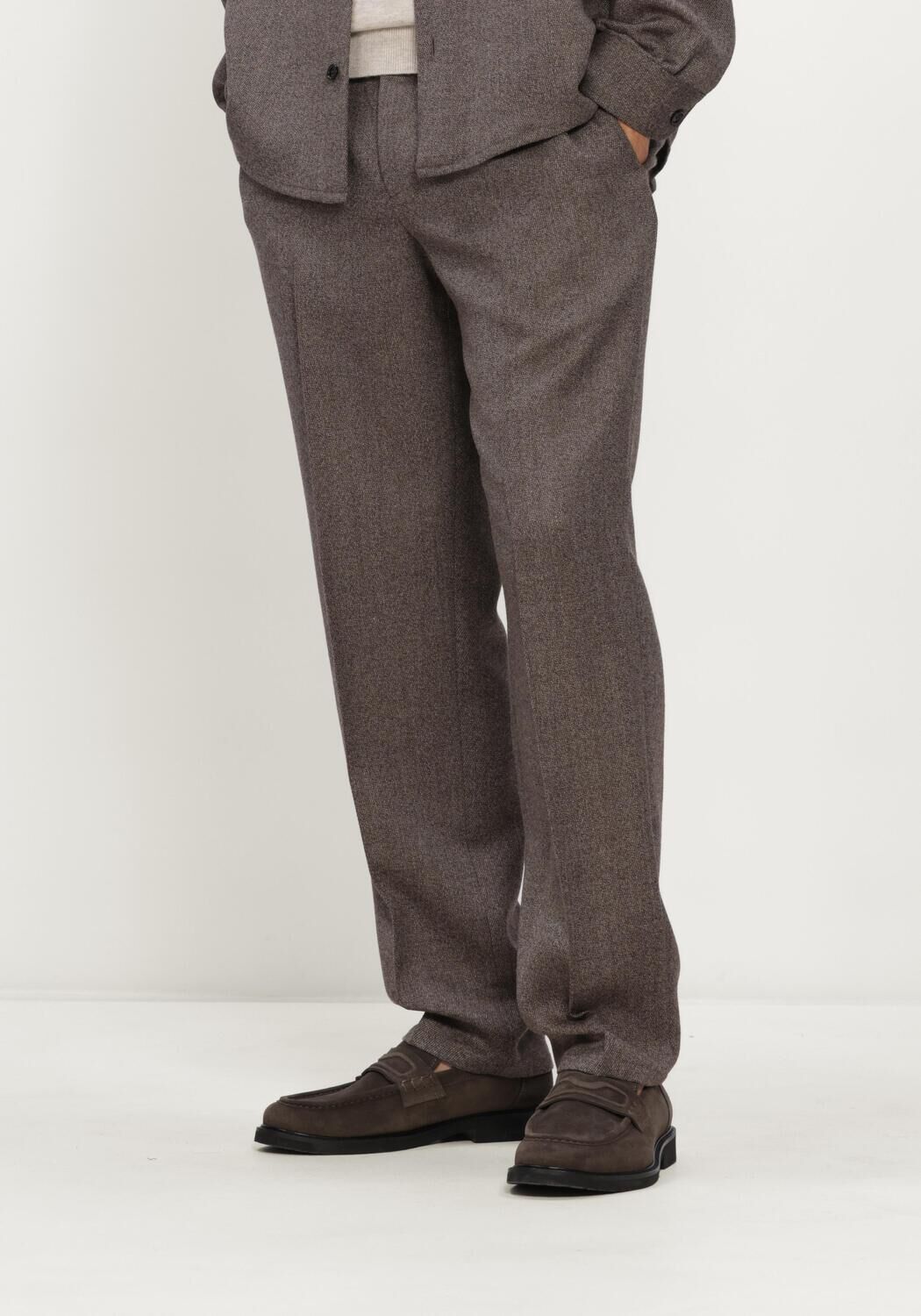 Bruine PROFUOMO Pantalon TROUSER MOULINE - large