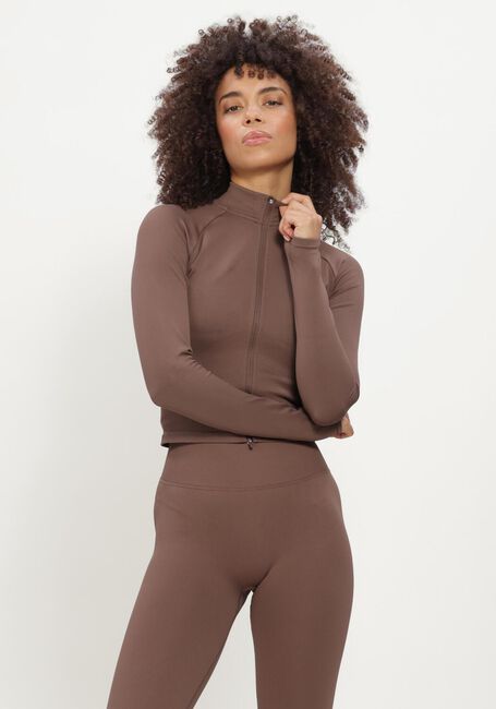 AIM'N SHAPE SEAMLESS ZIP JACKET Pulls & Gilets en marron - large