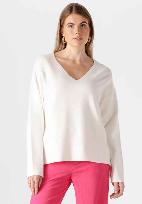 OBJECT Pull OBJREYNARD V-NECK PULLOVER en blanc - large