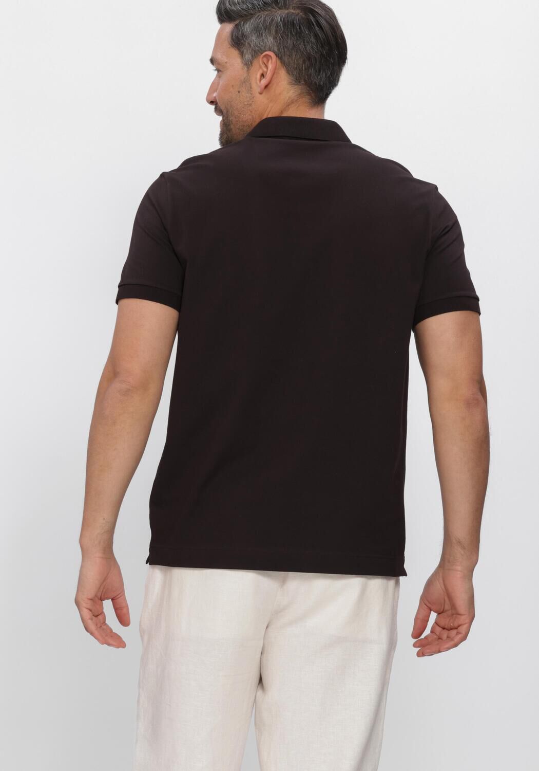 LACOSTE Polo REGULAR FIT COTTON BLEND POLO SHIRT en marron - large