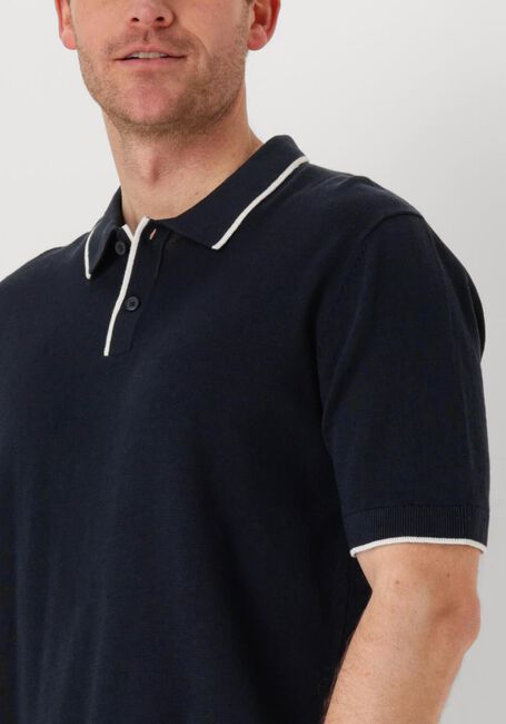 Donkerblauwe SELECTED HOMME Polo SLHFAVE SPORT ZIP SS POLO NOOS - large