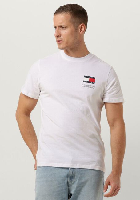 Witte TOMMY JEANS T-shirt TJM SLIM ESSENTIAL FLAG TEE - large
