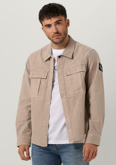 CALVIN KLEIN Surchemise MINERAL DYE UTILITY OVERSHIRT en beige - large