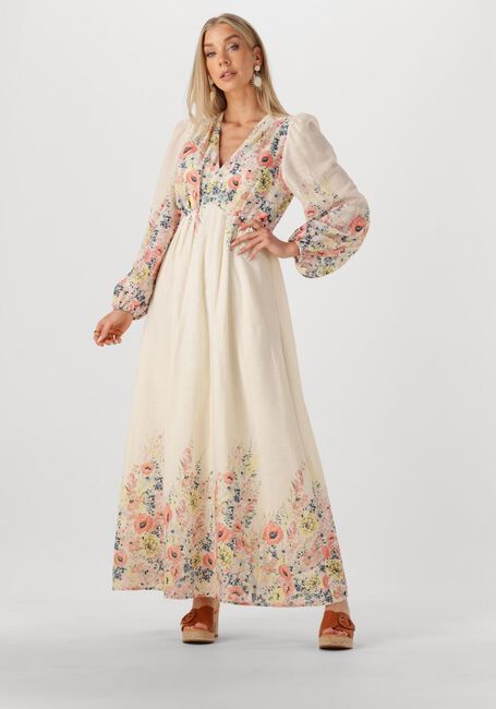 Creme NEO NOIR Midi jurk SILFI FLOWER PRINT DRESS - large