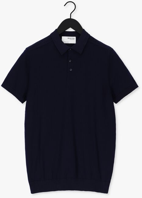 Donkerblauwe SELECTED HOMME Polo SLHBERG SS POLO NECK B - large