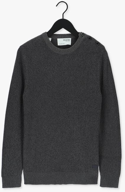 SELECTED HOMME Pull SLHIRVEN LS KNIT BUTTON CREW W en gris - large