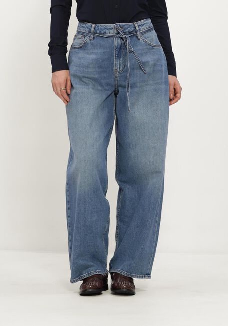 Lichtblauwe STUDIO ANNELOES Wijde broek Babet denim trousers - large
