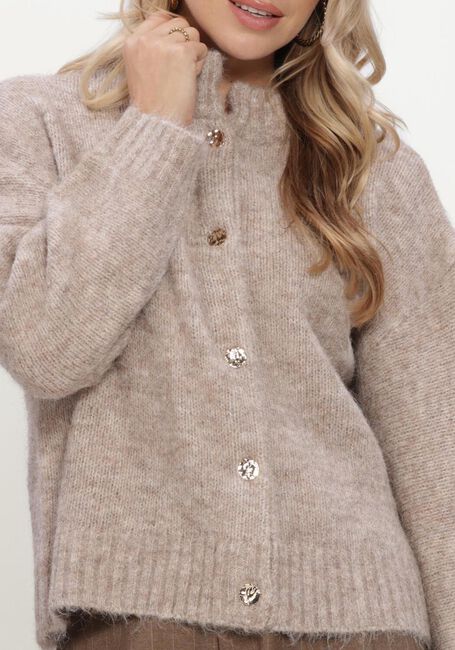 NEO NOIR Gilet TAURA FLUFFY KNIT CARDIGAN en beige - large