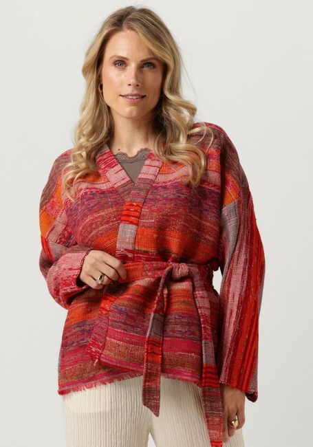 SISSEL EDELBO Kimono UNA JACKET WOVEN BLANKET en rouge - large