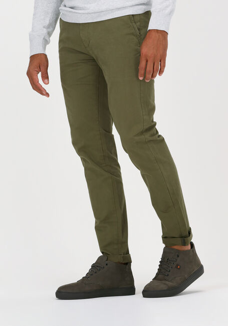 Olijf DSTREZZED Chino PRESLEY CHINO PANTS WITH BELT STRETCH TWILL - large