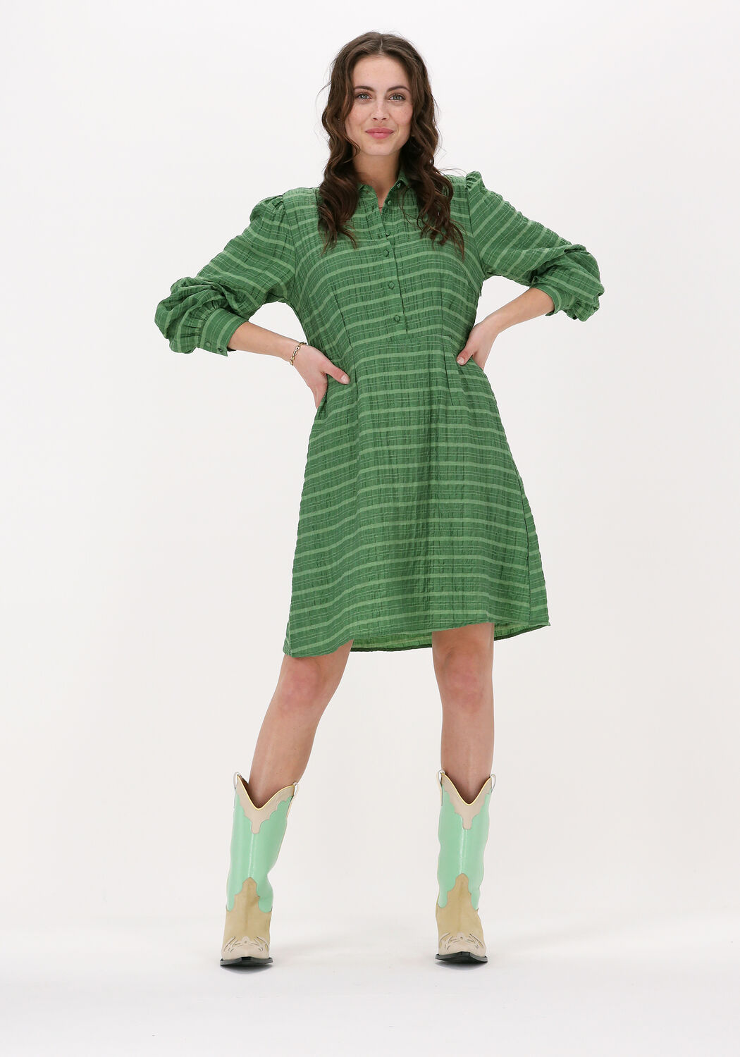groene object mini jurk kendra l s dress