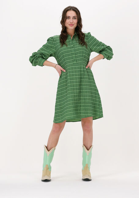 pakket Speeltoestellen Effectief Groene OBJECT Mini jurk KENDRA L/S DRESS | Omoda