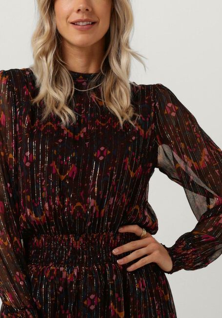 Rode AAIKO Mini jurk GABRY GLITTER IKAT VIS 510 DRESS - large