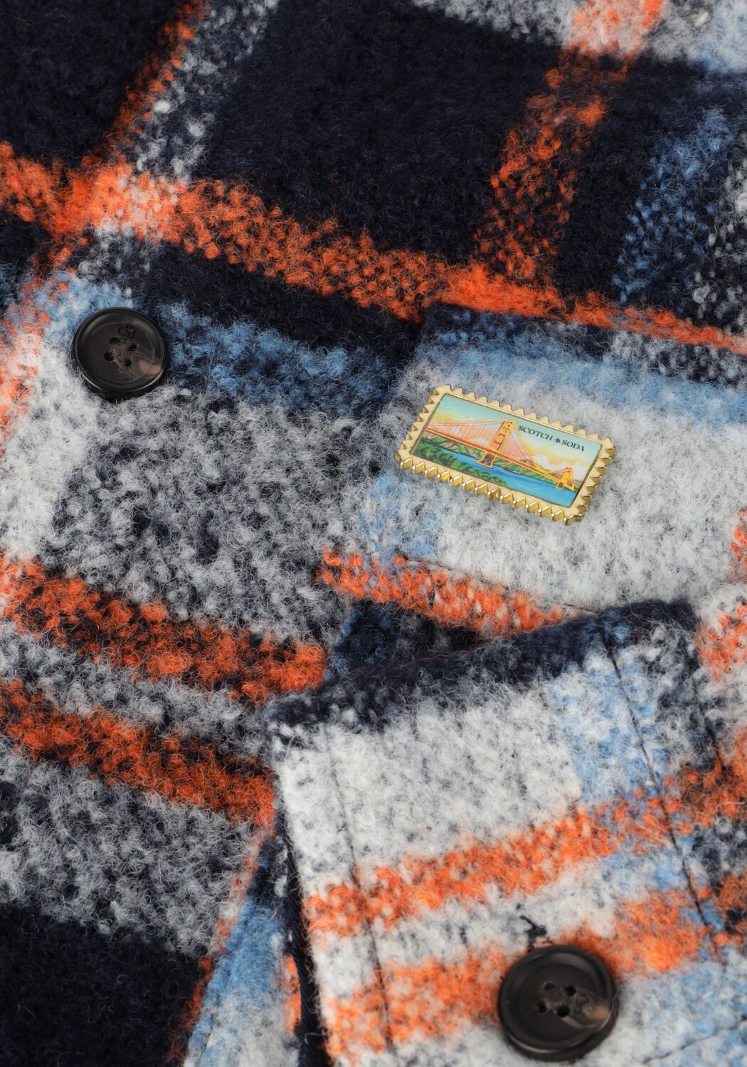 SCOTCH & SODA Chemise d&eacute;contract&eacute; RELAXED FIT YARN-DYED FLEECE OVERSHIRT en multicolore - large