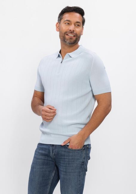 GENTI Polo POLO ZIP SS 1260 Bleu clair - large