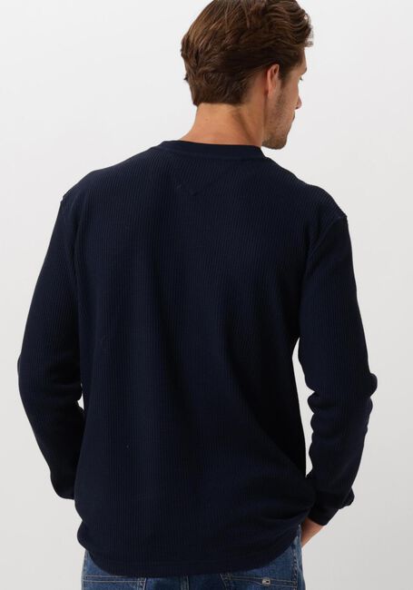 TOMMY JEANS Pull TJM REG WAFFLE L/S TEE Bleu foncé - large