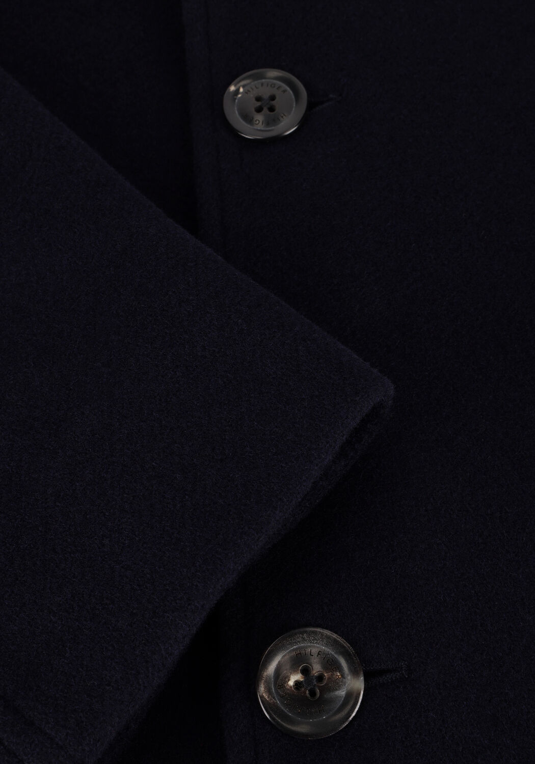 TOMMY HILFIGER Manteau DC STAND COLLAR WOOL MIX COAT Bleu fonc&eacute; - large