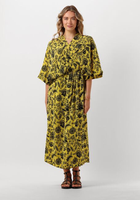 SISSEL EDELBO Robe midi BRENDA SILK WRAP DRESS en beige - large
