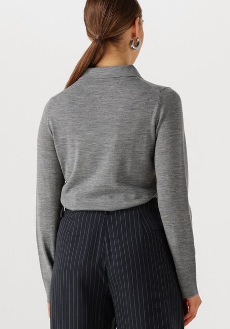 Grijze SELECTED FEMME Tops & T-shirts SLFTHEA LS KNIT MERINO COLLAR NECK - large