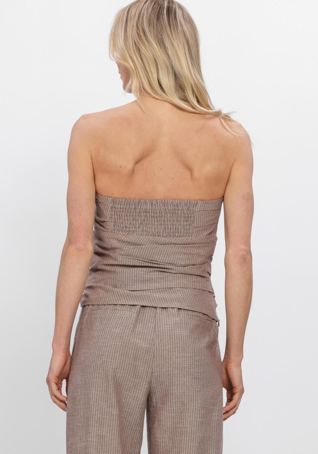 CO'COUTURE Haut JIHOCC STRIPE TUBE TOP en taupe - large