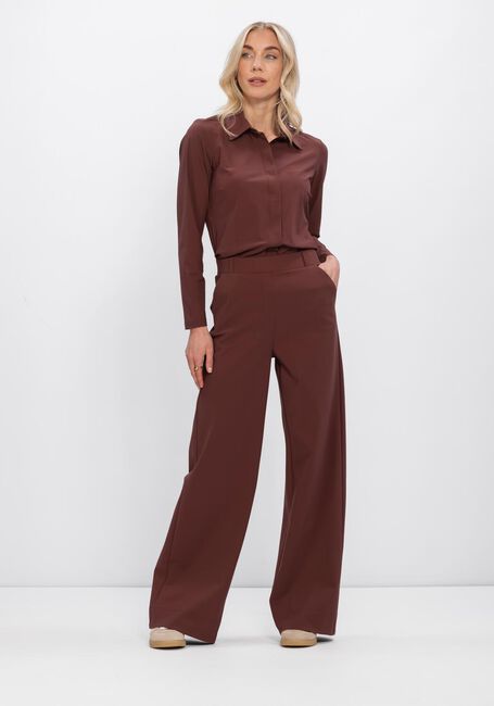 STUDIO ANNELOES Pantalon large LEXIE BONDED TROUSERS en marron - large