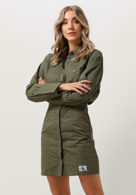 CALVIN KLEIN Mini robe SOFT TOUCH SHIRT DRESS Olive - large