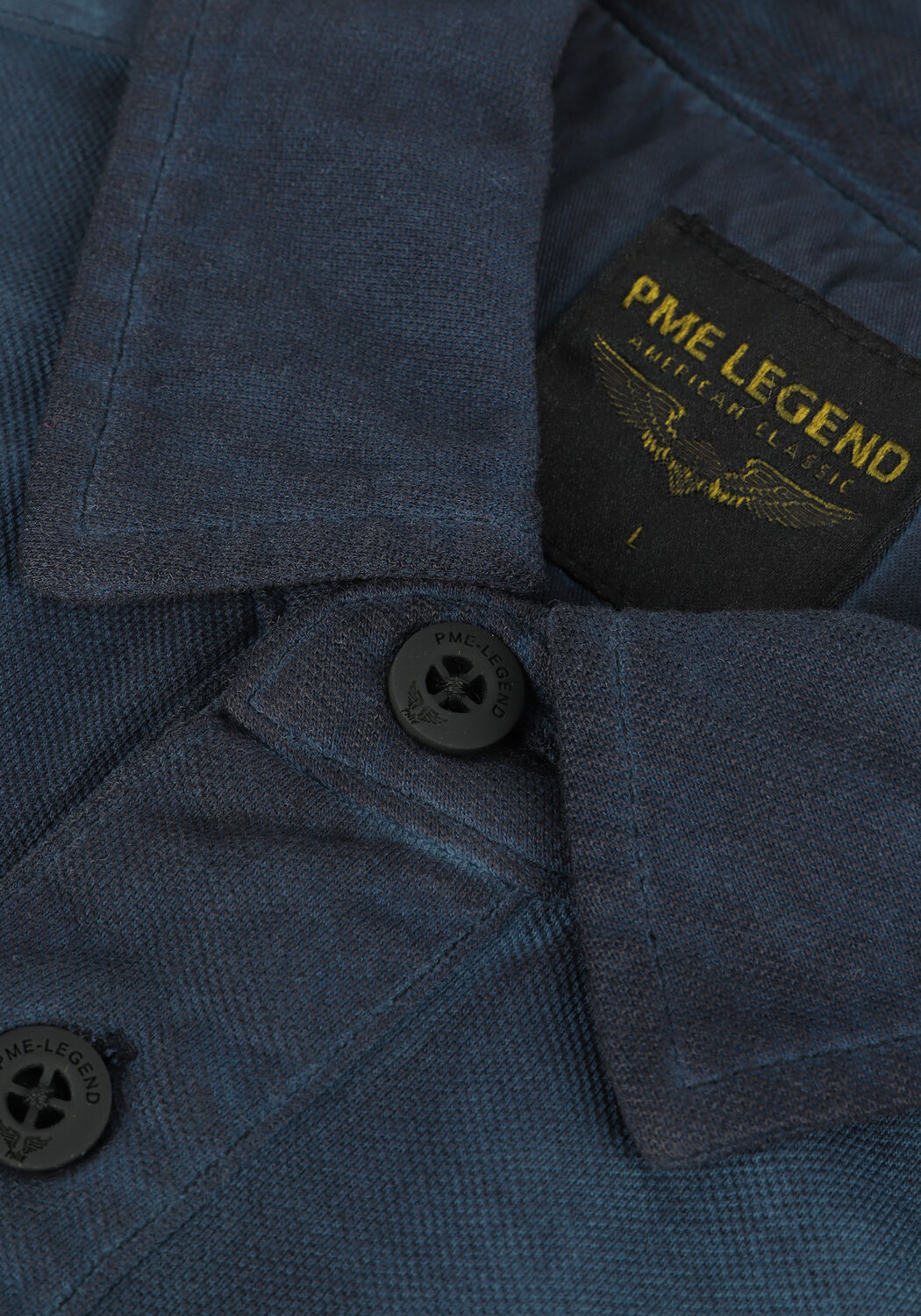 PME LEGEND Polo SHORT SLEEVE POLO LIGHT PIQUE COLD DYE Bleu fonc&eacute; - large