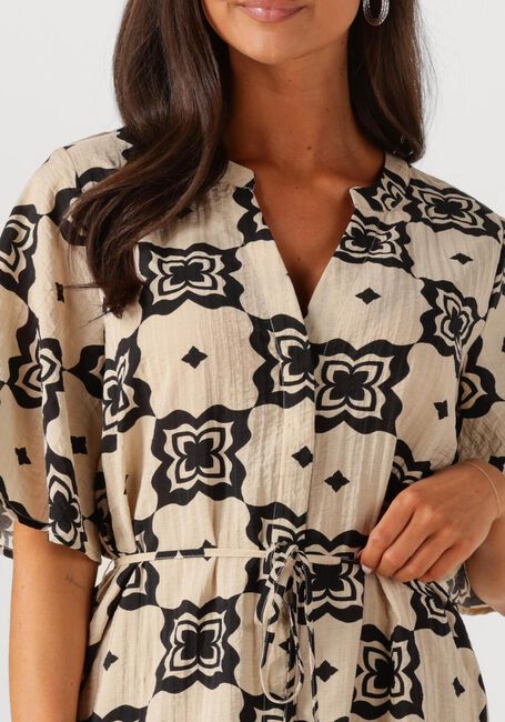 Beige OBJECT Midi jurk OBJELLA RE 2/4 MIDI DRESS 138 - large