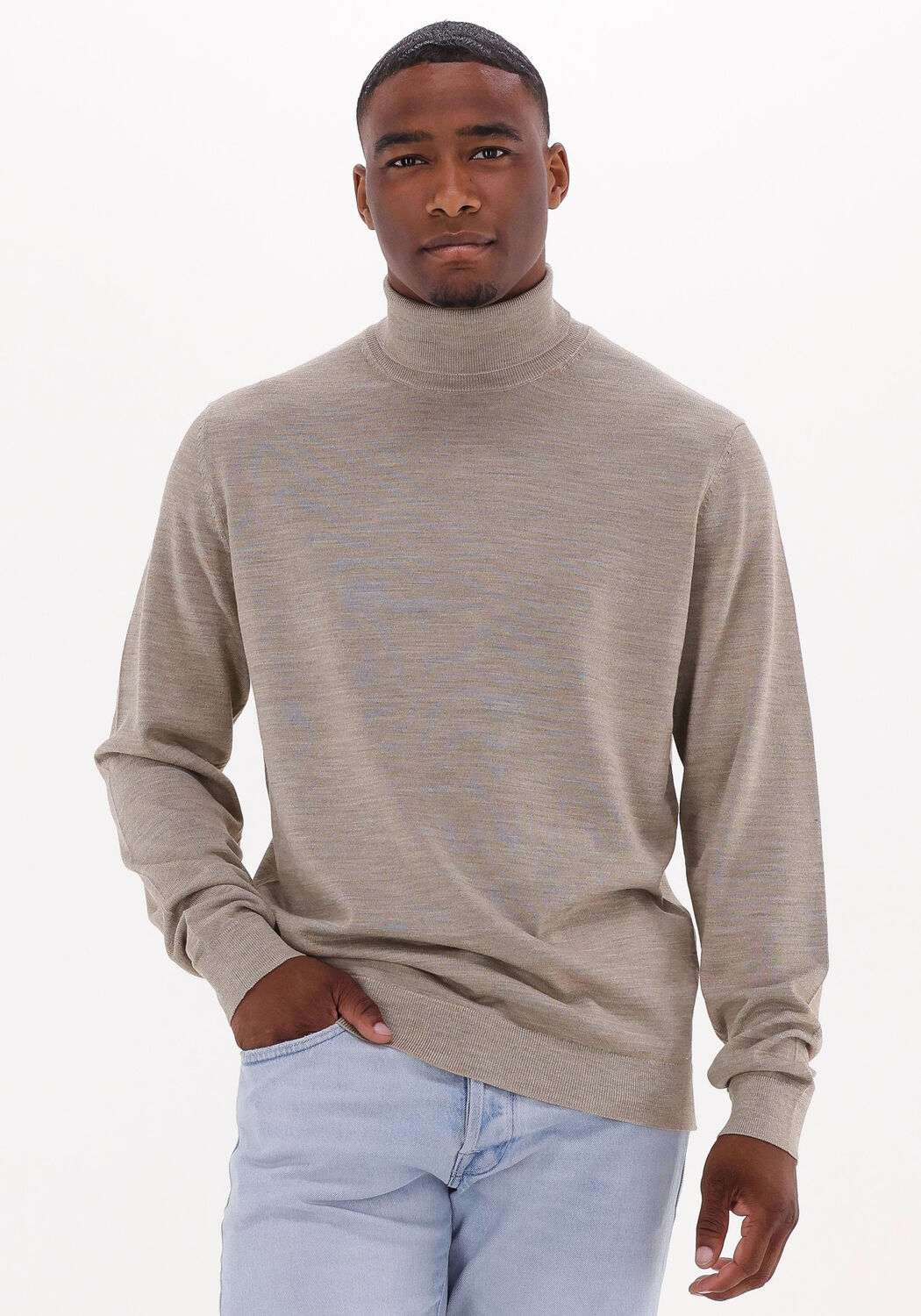 Beige SELECTED HOMME Coltrui TOWN MERINO COOLMAX KNIT ROLL B Omoda