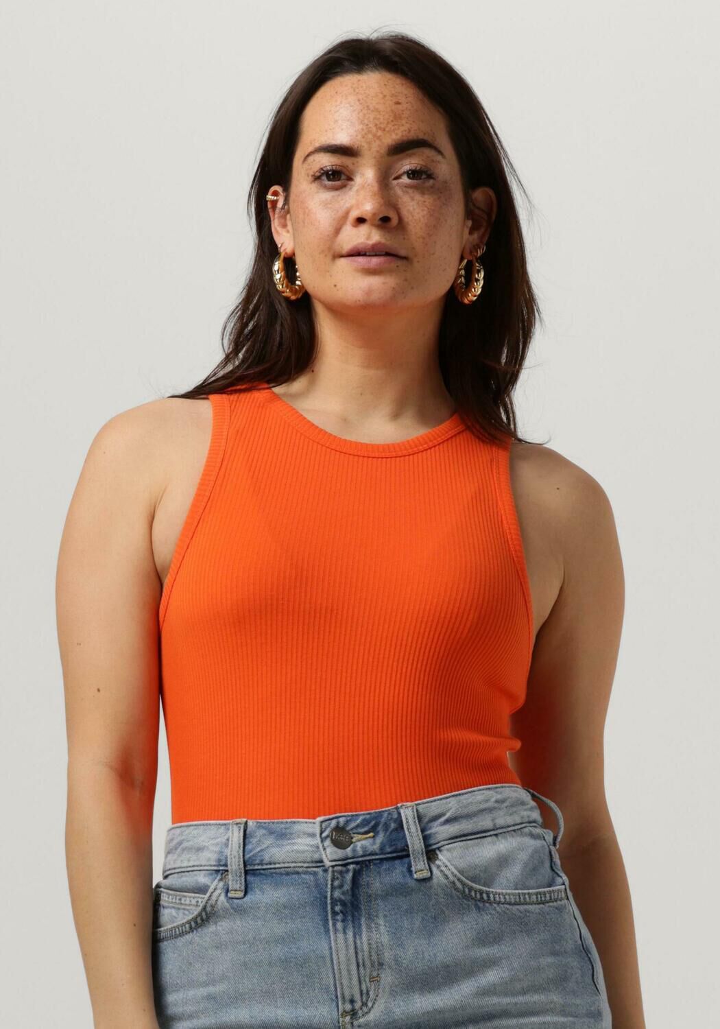 Oranje SELECTED FEMME Top SLFANNA O NECK TANK TOP Omoda