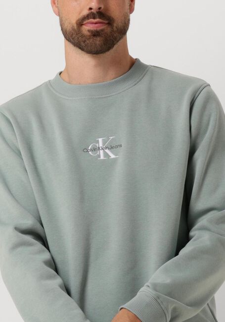 CALVIN KLEIN Pull MONOLOGO CREW NECK en gris - large
