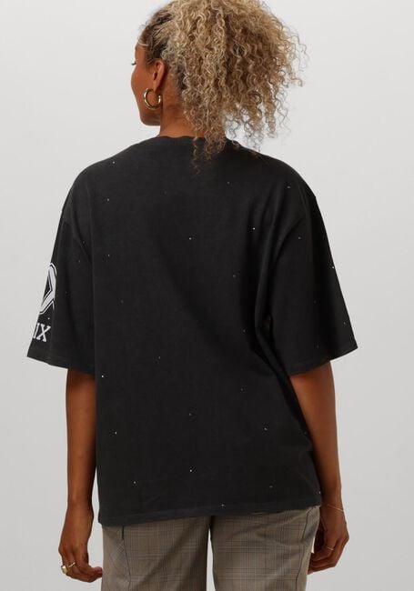 ALIX THE LABEL T-shirt LADIES KNITTED SPORTY STUDS T-SHIRT Gris foncé - large