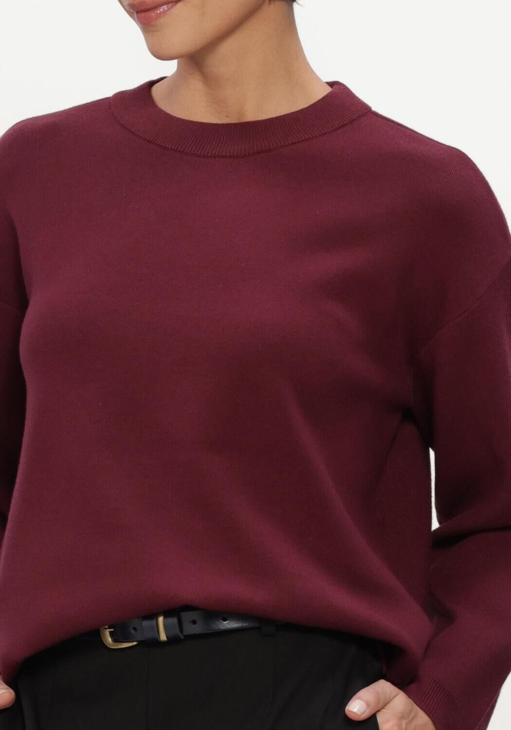 Bordeaux OBJECT Trui OBJREYNARD L/S LO KNIT PULLOVER NOOS - large