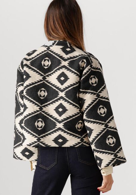 SUMMUM Jack SHORT ROUND NECK JACKET GEO AZTEK en noir - large