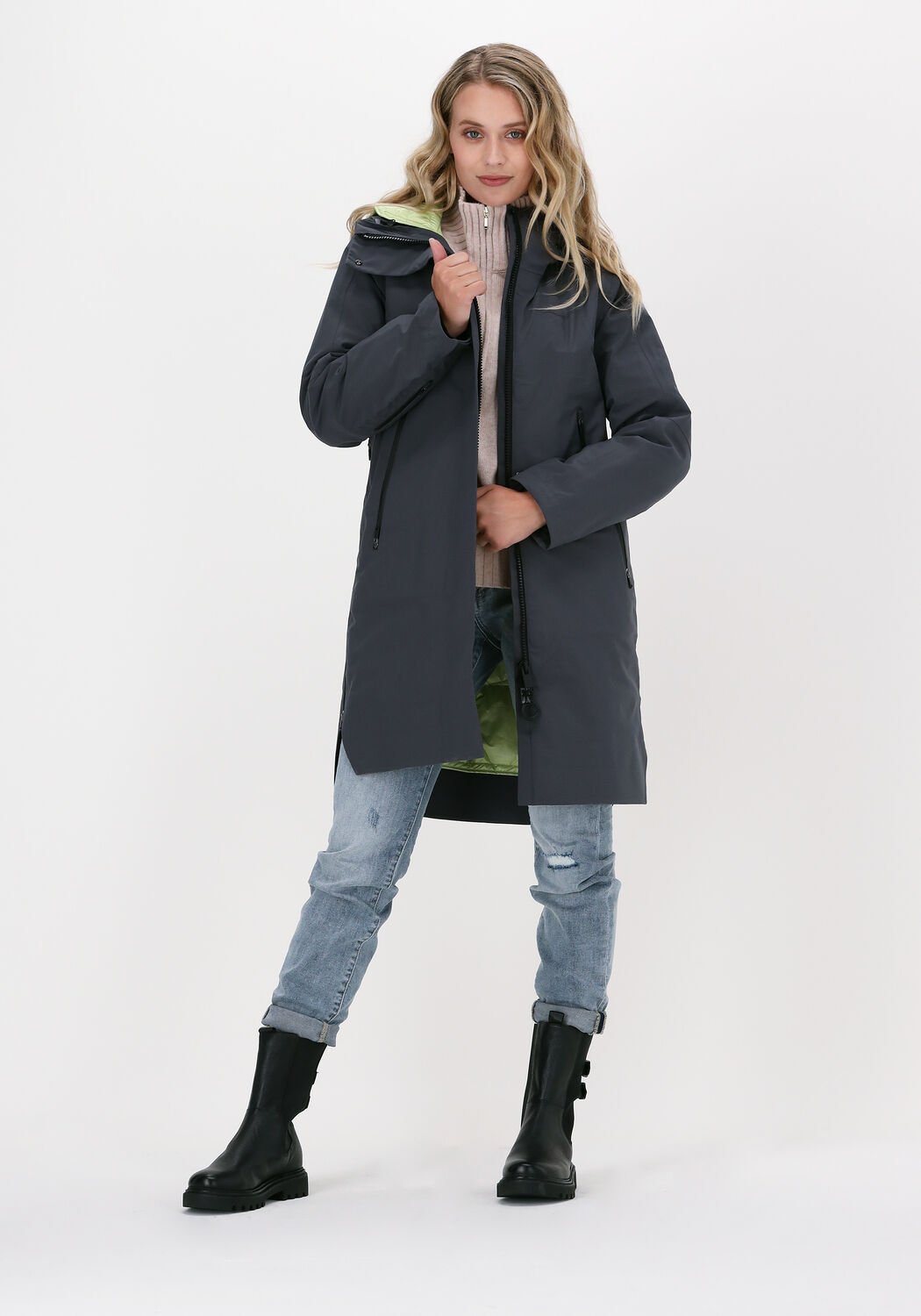 Grijze regenjas dames store