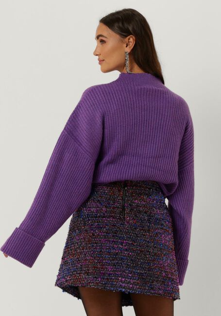 CO'COUTURE Pull ROW BOX CROP KNIT en violet - large