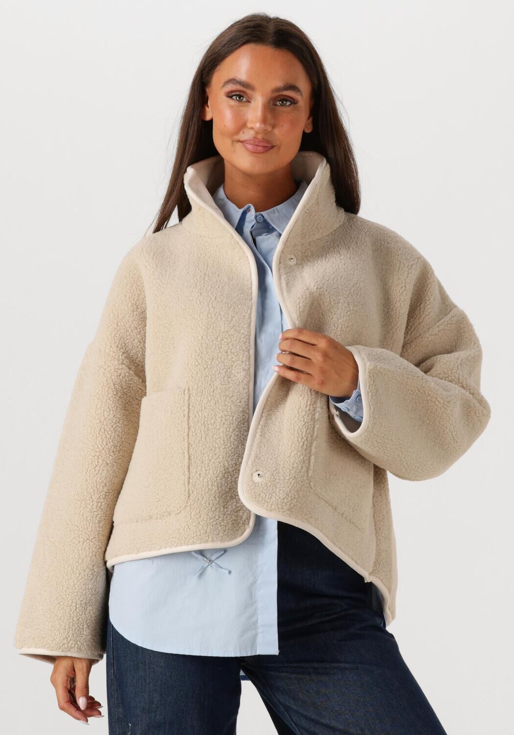 KNIT-TED Manteau Teddy JILL en beige - large