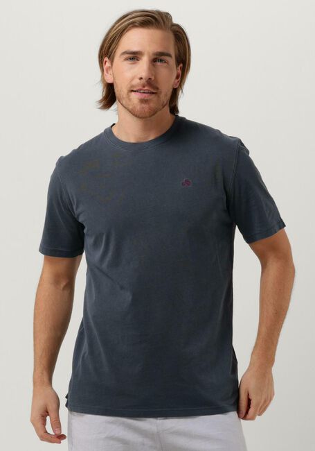 SCOTCH & SODA T-shirt GARMENT DYE LOGO EMBROIDERY TEE Bleu foncé - large