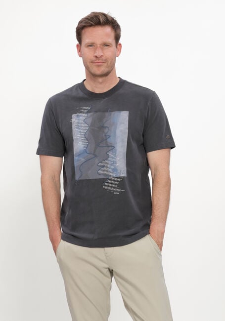 CAST IRON T-shirt SHORT SLEEVE R-NECK REGULAR FIT PEACHED JERSEY Anthracite - large