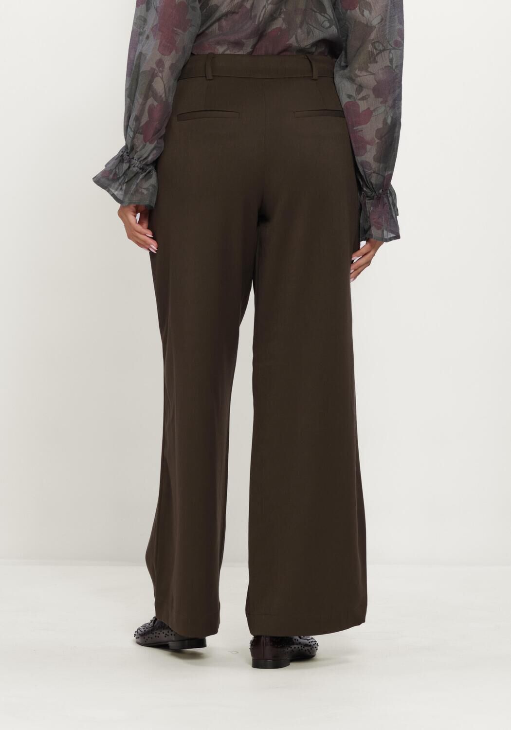 Groene MSCH COPENHAGEN Wijde broek MSCHCHICA HENRIKA PANTS - large