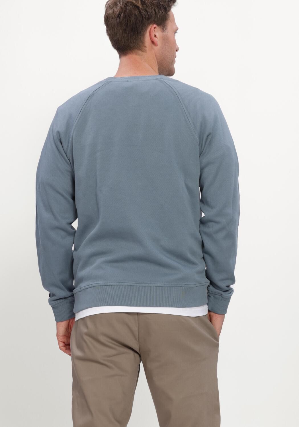 Blauwe CAST IRON Trui CREWNECK REGULAR FIT TWILL - large